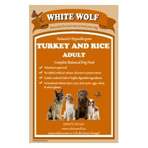 WhiteWolf Naturals Turkey & Rice 12 kg