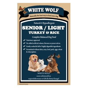 WhiteWolf Naturals  Turkey & Rice Senior/Light 12 kg